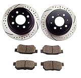 Atmansta QPD10016 Rear Brake kit with Drilled/Slotted Rotors and Ceramic Brake pads for 1993-97 Honda CIVIC