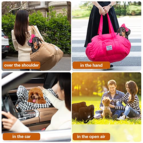 Petnex Dog Car Seat For Small Dogs, Portable Puppy Car Seat Of Easy Installation, Fashionable Pet Carrier Bag With Large Pockets, Machine Washable Dog Booster Seat (Black) #TOP5