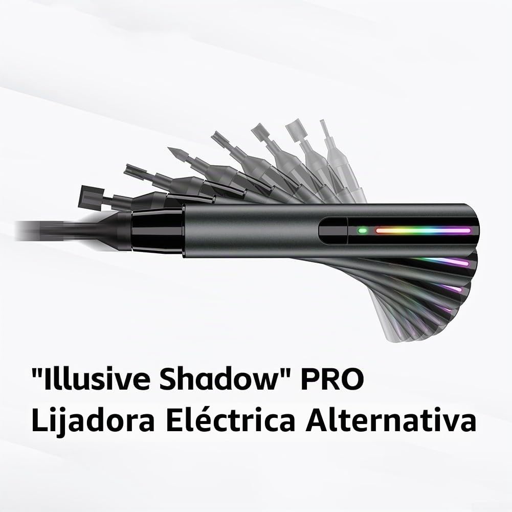Lijadora eléctrica recíproca para aficionados y modelistas, 5400 RPM de alta velocidad, 8 cabezales intercambiables con grano 7 para lijado y pulido de precisión