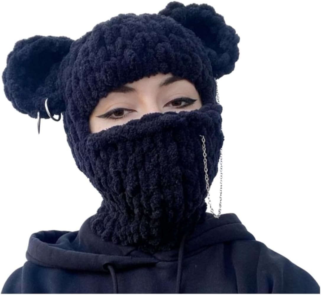 Amazon.com: BILIPOPX Cute Balaclava Y2K Knitted Skiing
