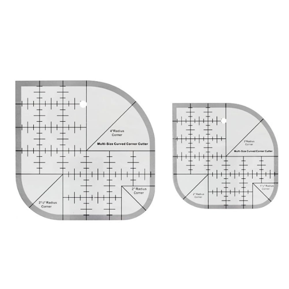 Vjsujehgy Non Slip Curved Corner Cutter Ruler DIY Crafts Patchworks Sewing Template Quilting Accessories Multifunctional Ruler
