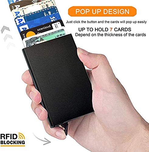 VOGARD Men's Aluminium Metal RFID Protected Smart Pop Up Wallet | 7 Card Slots (06 Black)… 4 51odc9kJO3L