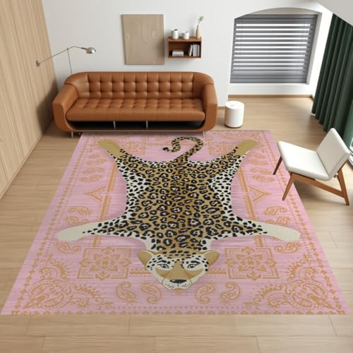 Tapete Vintage Boho Animal Print 5x7 Rosa Oro miniatura 2