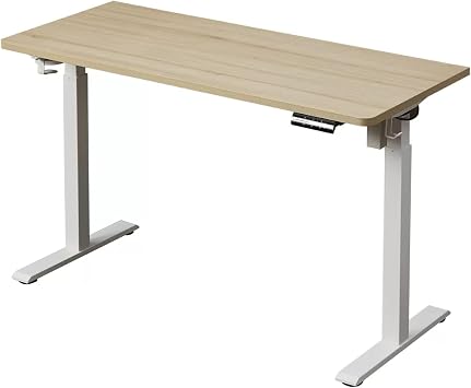 Desk, Electric Height Adjustable Standing Desk 47.2 x 23.6 inches 120 x 60 cm, Ergonomic Home Office Computer Workstation with T-shaped Metal Bracket and Memory Preset