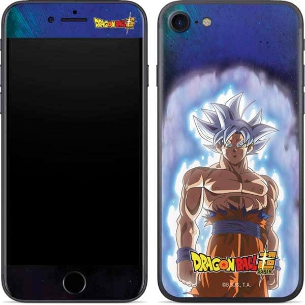 Vista 9 de Skinit Calcomanía para teléfono compatible con iPhone SE, diseño oficial de Dragon Ball Super Goku Vegeta Super Ball Azul