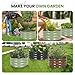 G GOOD GAIN Round Raised Garden Bed - 2Pcs 2x2x1ft Galvanized Steel Planter Boxes Outdoor with Rubber Edge Trim | Metal Raised Beds for Gardening Vegetables Flowers Fruits Herbs (Olive Green)
