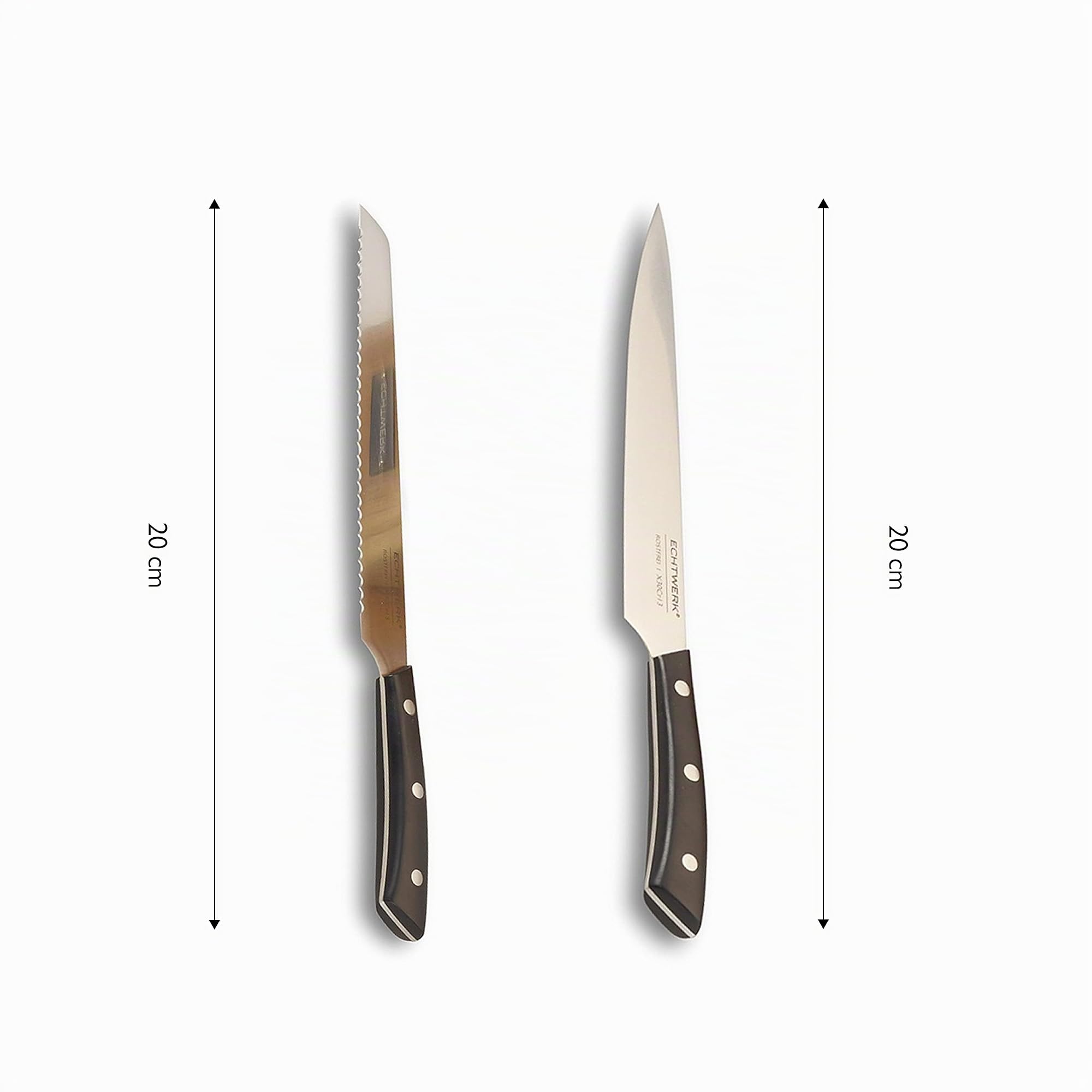ECHTWERK Messerblock Set "Premium", mit Küchenmesser Set aus Klingenstahl, Messer Set inkl. Schere & Wetzstahl, Akazienholz Block/Messerhalter mit rutschhemmenden Füßen, ergonomischer Griff, 15tlg
