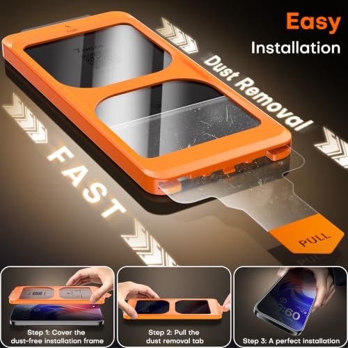 Image of TOCOL for Google Pixel 11 Pro Privacy Screen Protector | Easy Installation, 25 Anti Spy, Data Protection, 9H+ Tempered Glass, 11FT Military Grade Shatterproof, Anti-Scratch, 2 Pack