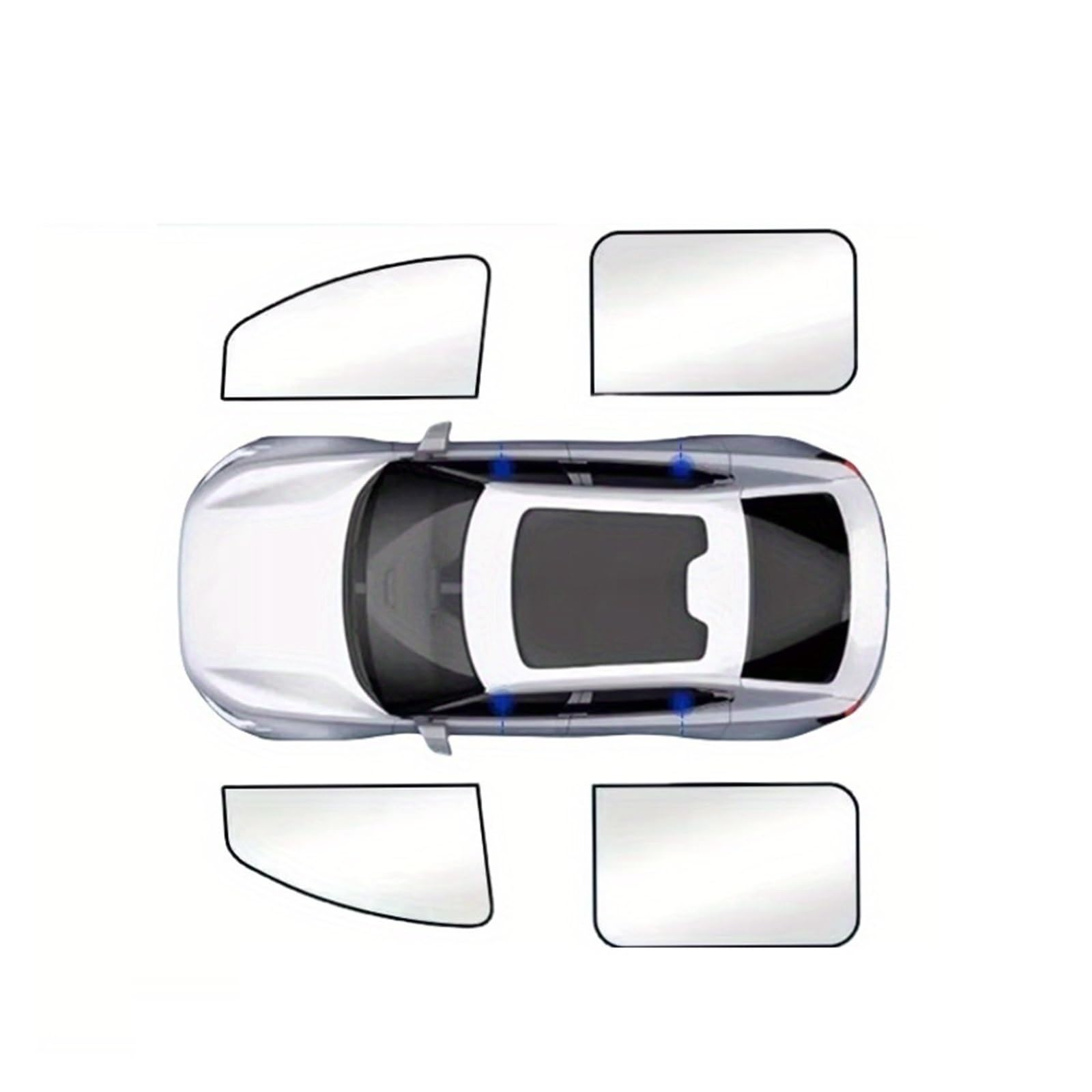 Protector Solar para Parabrisas Parasol Opaco para Parabrisas Protector Solar para Coche Cubiertas para Sombrilla Parte Delantera Y Trasera Magnética Verano(4pc - Side Windows)