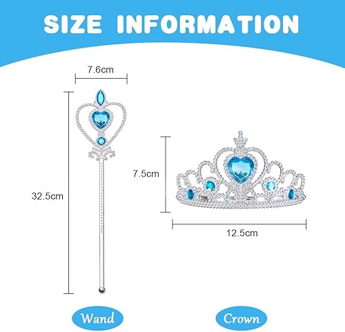 Miniatura 3 de AOMIG Disfraz de Elsa, Vestido de princesa, Vestido de princesa con accesorios, Disfraces de princesa