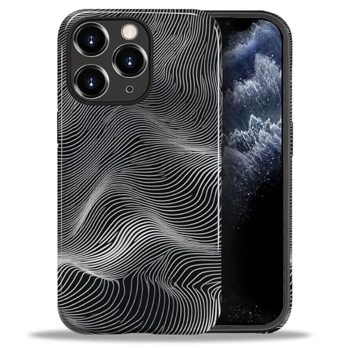 ZHEGAILIAN Case for iPhone 11 Pro,Shockproof Hard Shell + Soft Silicone 2 in 1 Hybrid,Shockproof Bumper Drop Protective - Silver Art Lines