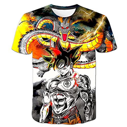 CCEE Anime Dragon Ball Mode T-Shirts Männer Frauen T-Shirts Casual Sport T-Shirt Rundhals Kurzarm T-Shirt Top Plus Größe Cover
