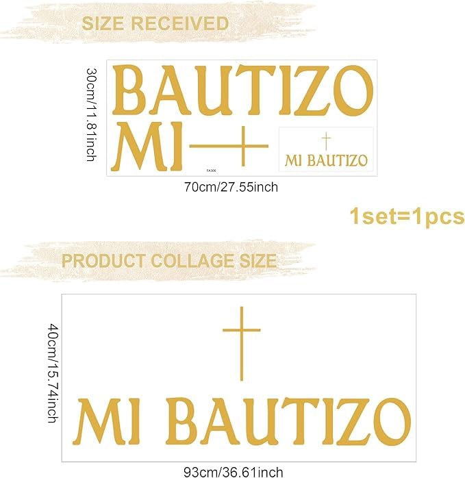 Mi Bautizo Wall Decal,Cross Baptism First Communion Party Decor,Balloon Arch Backdrop Wall Decor,for Baby Shower Party Decorations - Image 2