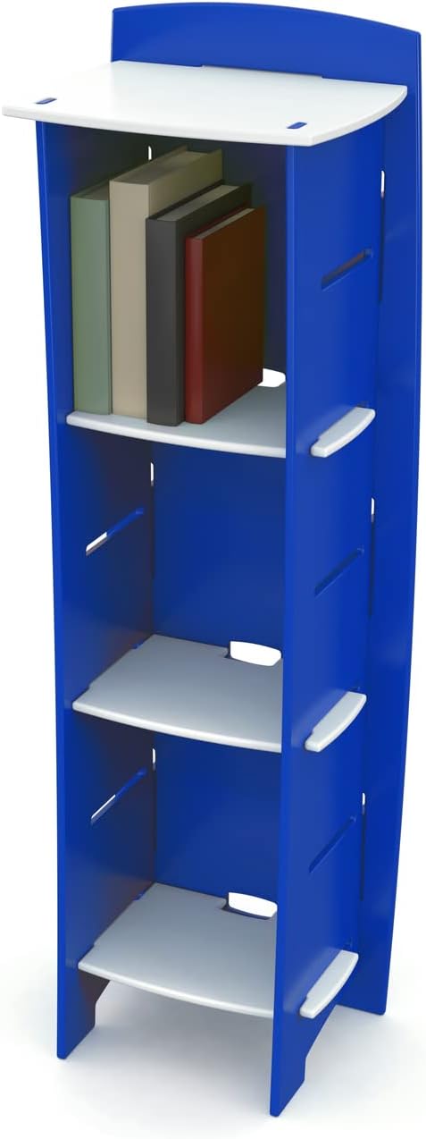 Legaré Furniture Children's Furniture 3-Tier Shelf Bookcase, Storage Organizer with Adjustable Shelves for Kids Bedroom, Red and Black