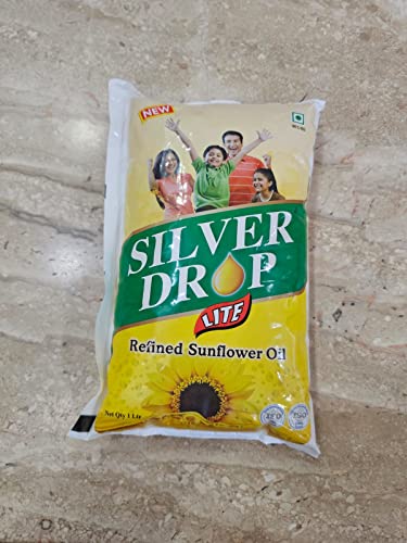 Image of Silver Drop Refined Sunflower Oil 100% Natural, Pure for Cooking and Frying | Healthiest Cooking Oil | Edible Cooking Oil (1 Liter Pouch)