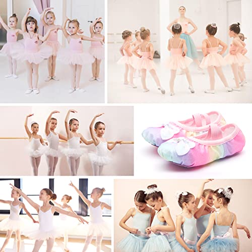 Girls Ballet Dance Shoes Glitter Split-Sole Elastic Laces Rainbow 7 by Anproity - Used condition - Image 7