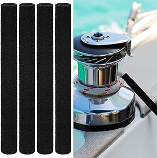 Dock Line Chafe Guards Removable Chafe Secure Guard 14 Inches Length Chafe Guard for Dock Lines Black Line Rope Chafe Guard for Boat (4 Pieces)