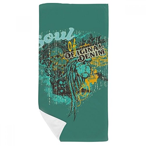 Débarbouillette originale de denim graffiti multicolore serviette douce 35x70 - 2