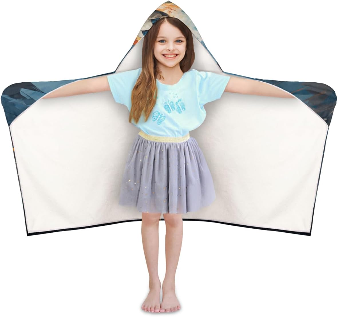 Pardick Kids Bath Towel 3D Soccer Beach Towel with Hood Pool Cover Up for Girls Boys Soft Absorbent Hooded Bath Towel Toddler Towels for Beach, Pool