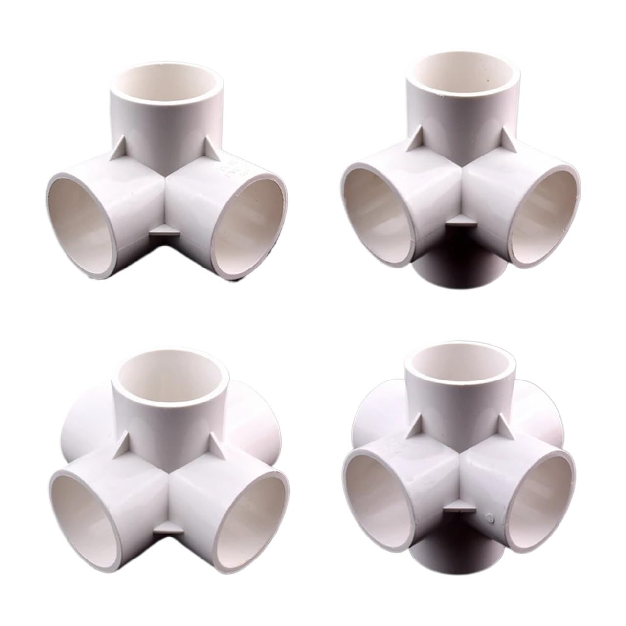Conectores de marco hidropónico/tubo de riego de PVC, de 50 mm, color blanco, de 3/4/5 vías, en cruz y 6 vías, accesorios de unión tridimensionales(6 ways joint,Inner Dia 50mm(5pcs))