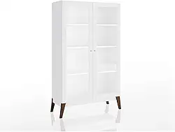 Cristaleira 2 portas de Vidro 0808 Genial Flex - Branco Brilho