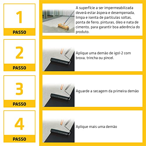 Sika - Impermeabilizante asfáltico - Igol-2 Preto - Concreto, fibrocimento e argamassa - Fácil aplic