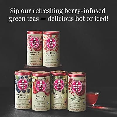 The Republic of Tea Pomegranate Green Tea, 250 Tea Bags, Superfruit Premium Green Tea Blend