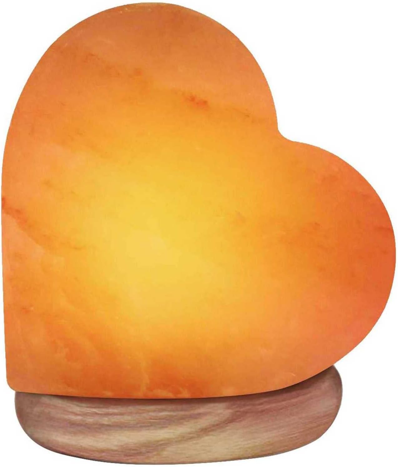Modern Table lamp Natural Himalayan Salt Lamp, Carved Heart Shaped Pink Crystal Rock Salt with 8 Colors Changing