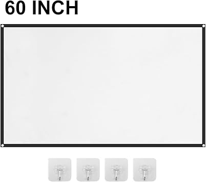 Projector Screen White 16:9 No Crease Home Theater Foldable Projector Screen 60 | 72 | 84 | 100 | 120 | 150