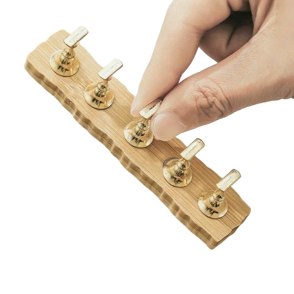 NDLHXKFRP Acrylic Nail Stand Display, Wood Nail Art Practice Display Shelf Polish Stand