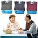 Felenny Adult Bibs for Men & Women, Reusable Clothing Protector with Crumb Catcher for Eating, Elderly Seniors Eating Cloth Protector Disability Aid Apron