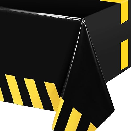 Miniatura 4 de 6 manteles de construcción para fiesta de cumpleaños de 51 x 71 pulgadas, fundas de mesa de cumpleaños para niños y niños, decoraciones de fiesta de