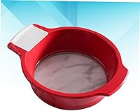 Vista 7 de BESTonZON Colador de metal para repostería, harina de malla de malla de acero inoxidable, tamiz para hornear, tamiz rojo para hornear, tamiz