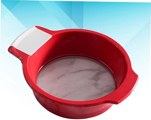 Miniatura 7 de BESTonZON Colador de metal para repostería, harina de malla de malla de acero inoxidable, tamiz para hornear, tamiz rojo para hornear, tamiz de
