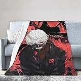 Anime Tokyo Ghoul Blanket Air Conditioner Quilt Blankets Funny Flannel Blanket Warm Ultra-Soft Throw Blankets All Seasons for Sofa Bed Camping Beach 50'x40'