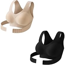 Posture Corrector Bra for Women Front Closure Cross Back Wireless Posture Bras Comfy Support Push Up No Underwire Bralette