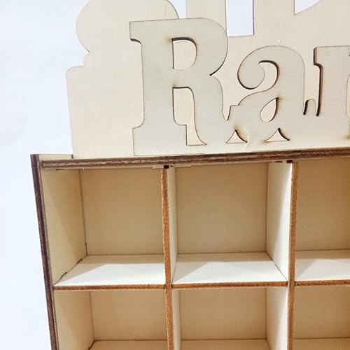 Miniatura 7 de ULTNICE Calendario de Adviento de madera, calendario de cuenta regresiva de Eid Mubarak, cajón de madera, decoración de Ramadán musulmán para