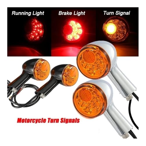 Intermitentes de moto negros para Harley Sportster XL883 y XL1200 con luces de freno integradas 2