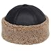 100% Sheepskin Shearling Leather Fur Hunter Winter Hat (M) Brown