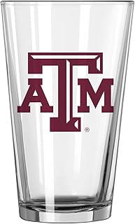 Logo Brands NCAA 16 oz Pint Glass - Durable Glass With Bold Team Color– Chip-Resistant Rim Drinkware For Fans, Tailgates, Home Bars & Everyday Use