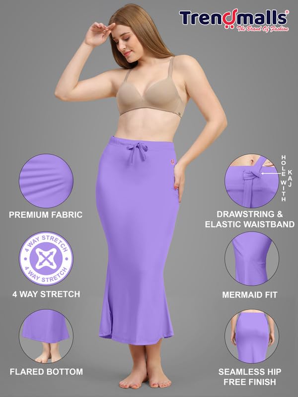 Image of TRENDMALLS Women's Polyester Spandex Saree Shapewear Petticoat for Women, Cotton Blended,Petticoat,Skirts for Women,Shape Wear Dress for Saree Shaper