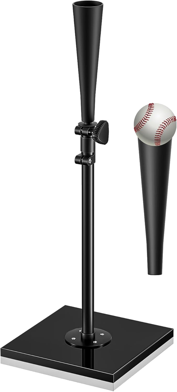 Baseball Batting Tee-(24" – 37") Premium Portable Batting Tee with Removable Rubber Top, Heavy-Duty Base & Height Adjustable for Baseball, Softball & T-Ball, Suitable for All Ages