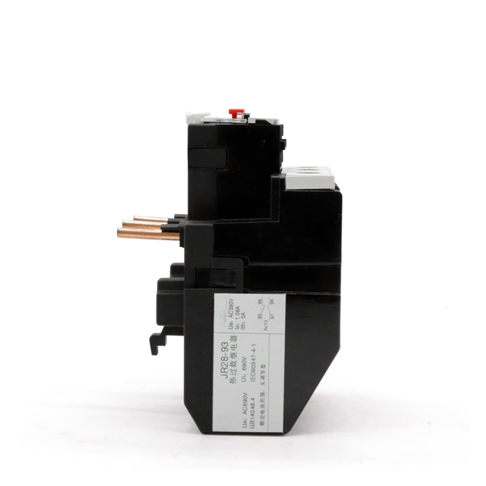 Relé Relé JR28-93 relé de sobrecarga térmica eléctrica 40A 50A 65A 70A 80A 93A,3P LR2D33 relé Protector de sobrecarga 1NO 1NC for relé CJX2/LC1-D (Size : 37A-50A)