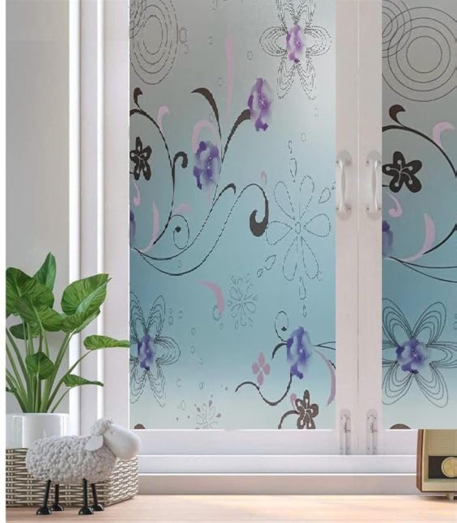 3D Privacy Sticker for Window, Flower Pattern