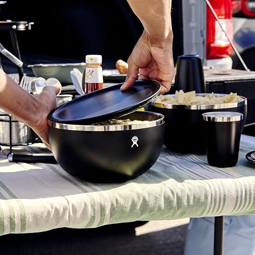 Image of Hydro Flask Outdoor Insulated Serving Bowl - Stainless Steel Food Container with Lid - Camping Kitchen Essentials - 1 Qt Bowl Shale Gray
