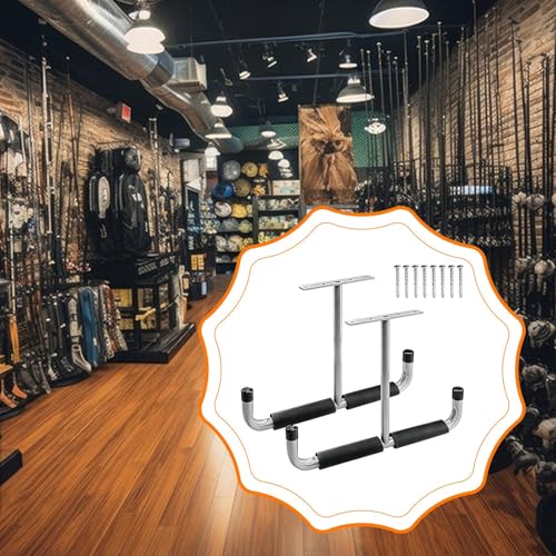 Support de rangement polyvalent en métal argenté pour garage