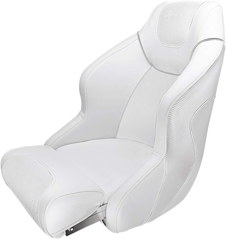 Seamander Captain Bucket Seat Boat Seat,Filp Up Boat Seat (SC4White