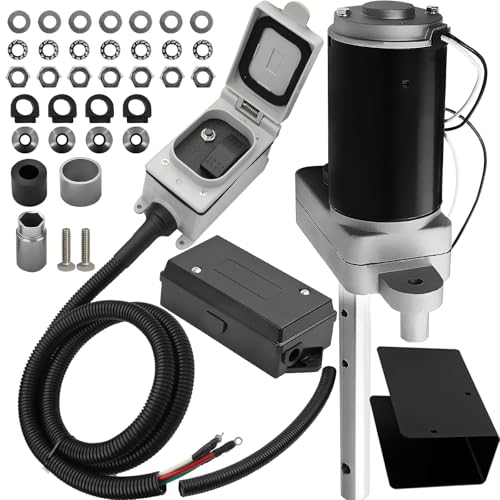 Electric Powered Trailer Jack Kit 12 000 lbs 12V 1824200100 | Heavy-Duty Single Speed Tongue Jack with Control Switch | Weatherproof & Rust Resistant for RV Camper Travel Trailer & Utility Trailer