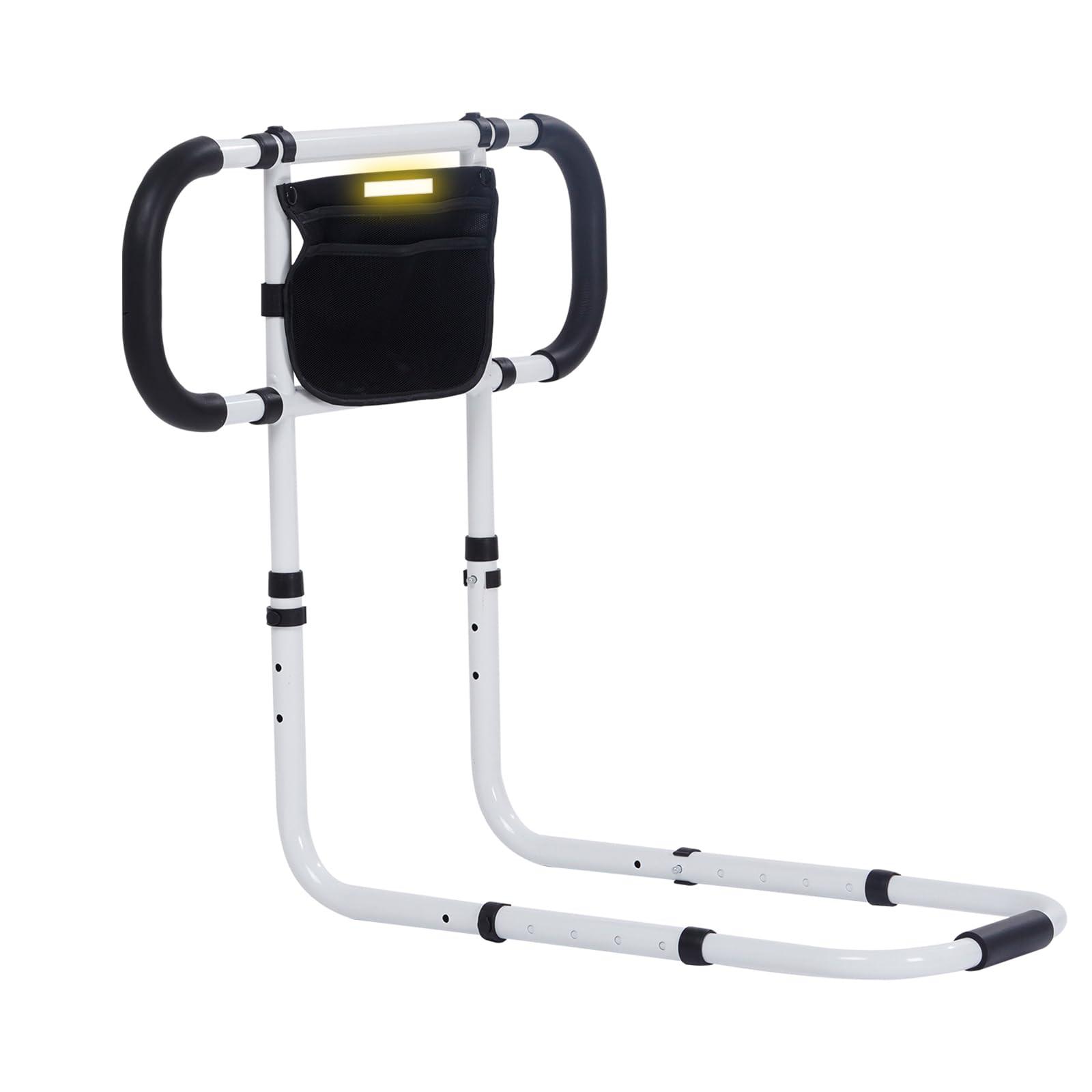 Rieles de cama para adultos mayores OlyPegic ajustable con luz LED y correas