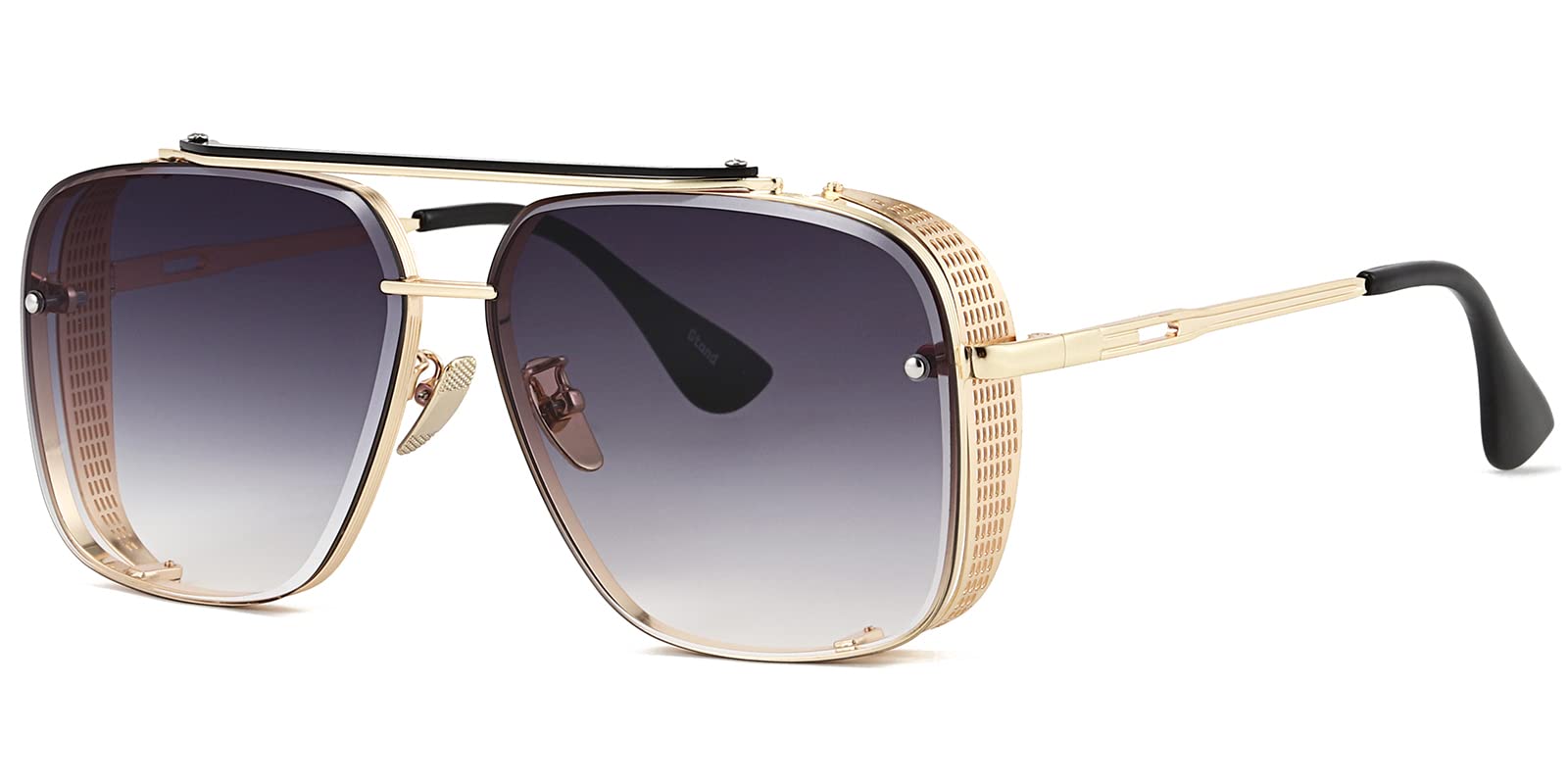 Gtand Fashion Trendy Square Aviator Gradient Sunglasses For Women Men Vintage Metal Sun Glasses